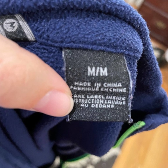 Marmot Fleece Long Sleeve Full Zip Jacket Blue with Green Accents Size Medium - Picture 12 of 13